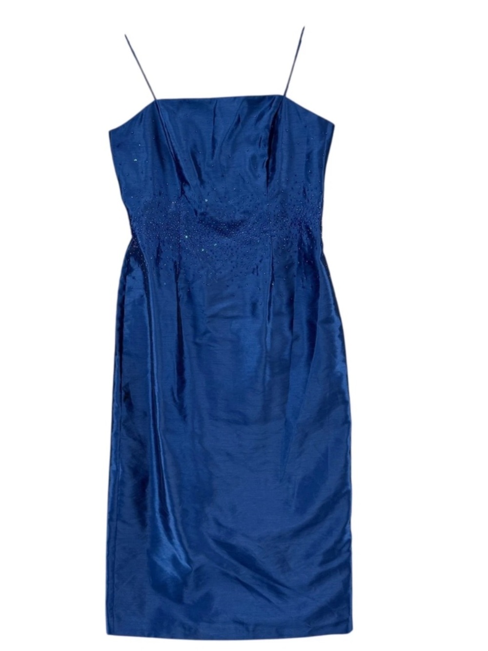Alex Evenings Royal Blue Spaghetti Strap Cocktail Dress